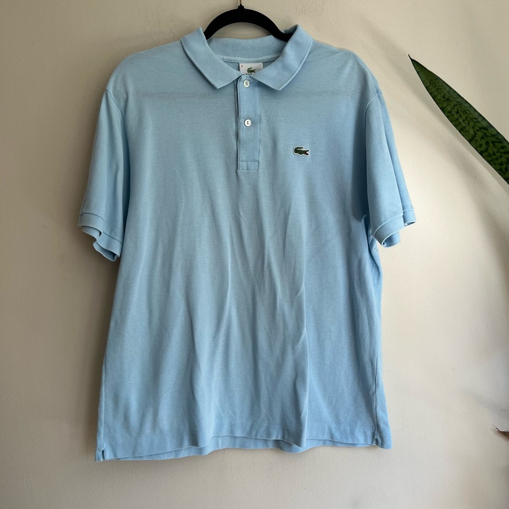 Lacoste men’s blue logo patch cotton polo short sleeve shirt size 6 - Picture 6 of 14